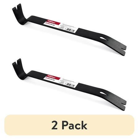 (2 pack) Hyper Tough 15-Inch Utility Pry Bar Nail Puller & Crowbar Drop Forged Heat-Treated Carbon Steel