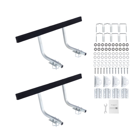 KFFKFF Adjustable Boat Trailer Guides, 16.7 in/18.7 in Height, 2PCS Steel Guide-Ons with Durable Support Pads, Compatible with L-Beam, Box, or C-Channel Bunk-Style Pontoon Trailers