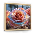 thumbnail image 2 of Designart "Rainbow Rose Petals in Pink Translucent Beauty" Floral Framed Wall Art - Pink Rose Living Room Framed Canvas Art, 2 of 6