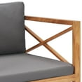 thumbnail image 3 of vidaXL Patio Bench Dark grey and teak Teak wood and polyester 2-Seater, 3 of 4