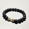 thumbnail image 2 of Pulsera de cuentas naturales de piedra volcánica mancuerna Europea y Joyería fina para hombres y mujeres, 2 of 5