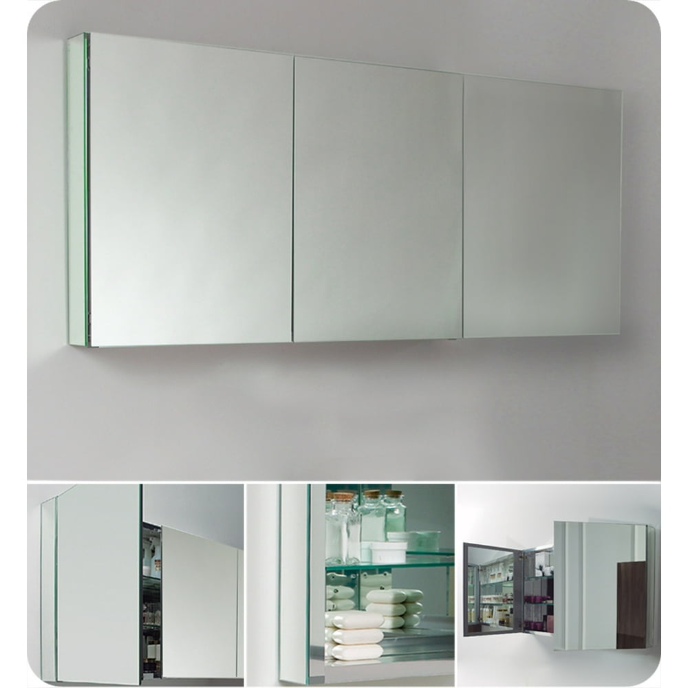 Fresca Fmc8019 60" Triple Door Frameless Medicine Mirror