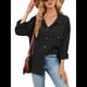 thumbnail image 1 of Blusas Informales de Larga Extragrandes con Botones y Cuello Halter para Mujer Negro XXL, 1 of 10
