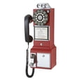 thumbnail image 2 of Teléfono fijo Crosley CR56-RE retro de los años 50 con botón pulsador rojo, 2 of 3