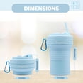thumbnail image 4 of HANARA Collapsible Coffee Cups With Reusable Silicone Straw, 18 Oz / 550 Ml |Perfect For Travel, Camping, School, Work | Bpa-Free, Leak-Proof, Microwave Safe And Dishwasher Safe. (Sky Blue), 4 of 11