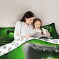 thumbnail image 4 of Manfei Kids Gamepad Controller 7pcs Bedding Comforter Set,Console Video Game Queen Bedding Sets,Green Black Queen Sheet Sets For Boys,Luxury Bedroom Decor Reversible, 4 of 8