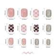 thumbnail image 5 of Parche para uñas HUOGUO, tablero de ajedrez rosa extraíble, 24 piezas, 5 of 5