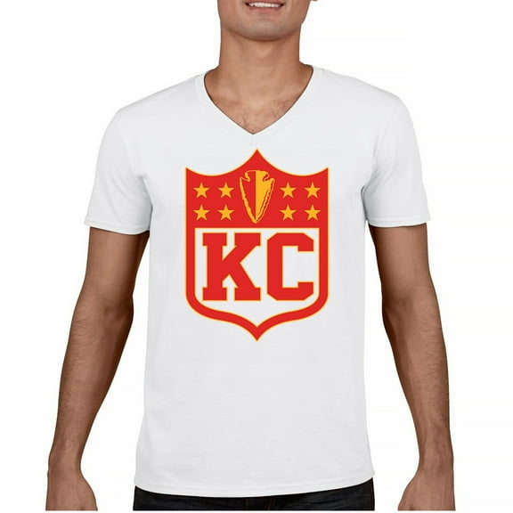 Kansas Shield Men's V-Neck T-shirt Champions Game Day Fantasy Football K.C. Fan
