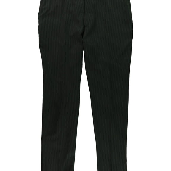 Michael Kors Mens Striped Classic Dress Pants Slacks, Black, 42W x UnfinishedL