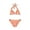 Orange - peach, variant on bar III Womens Halter Triangle 2 Piece Bikini, Orange, X-Small