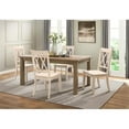 thumbnail image 2 of Pemberly Row 5-Piece Contemporary Wood Dining Set in Natural and White, 2 of 11