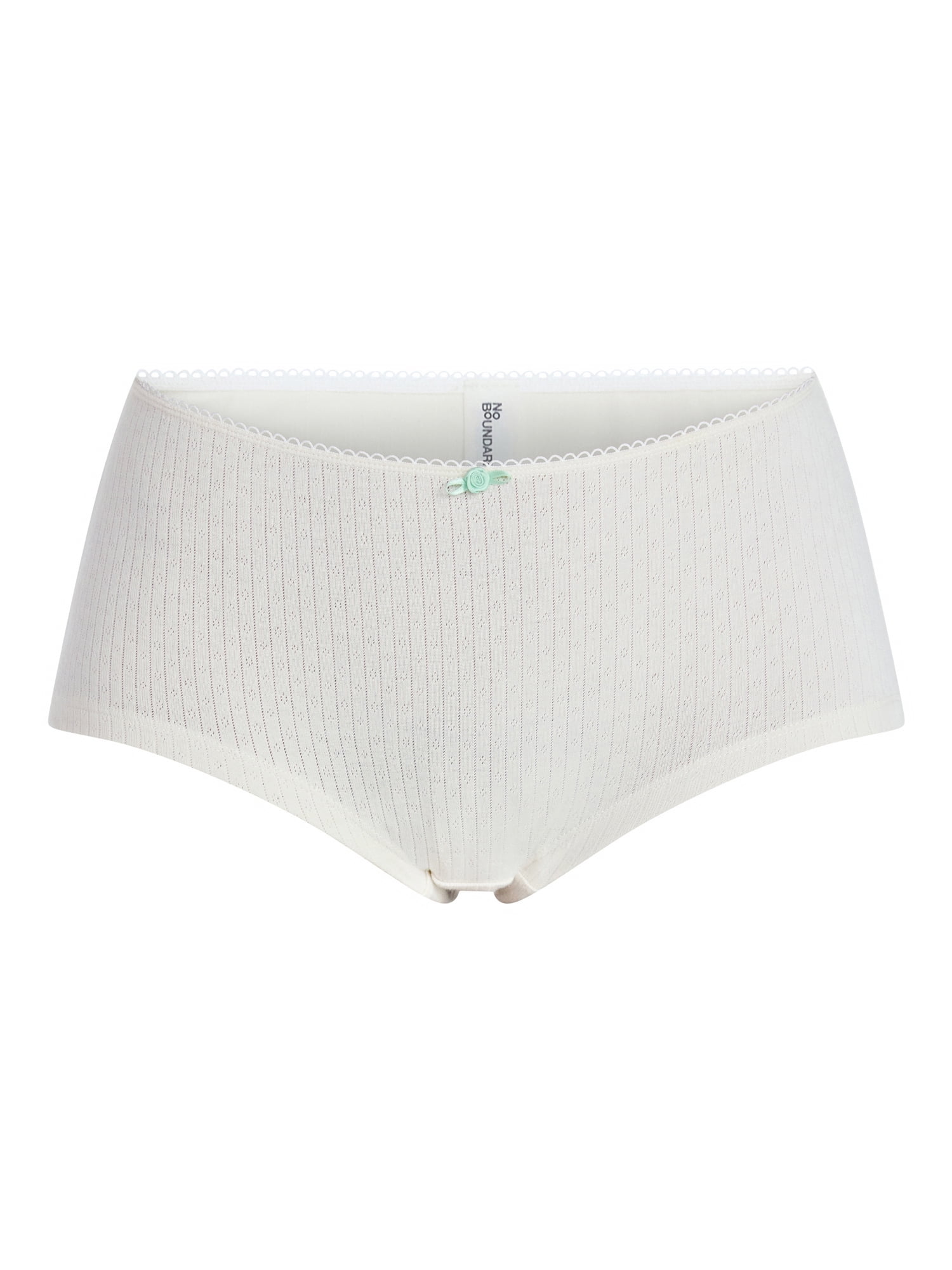 No Boundaries Cotton and Pointelle Boyshort Panties, 3-Pack, Women's XS-XXXL