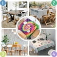 thumbnail image 4 of Colorful Tie Dye Pattern Square Tablecloth,Waterproof Square Table Cover,Wipeable Spillproof Washable Table Cover for Home Kitchen Party Decor 60"x60"(152x152cm), 4 of 6
