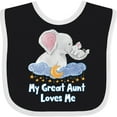 thumbnail image 3 of Inktastic My Great Aunt Loves Me Cute Elephants Clouds Moon and Stars Boys or Girls Baby Bib, 3 of 4