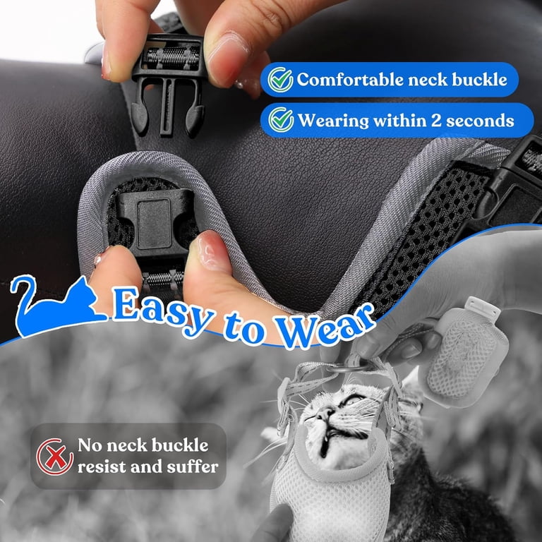 Escape-Proof Cat Harness and Leash Set, Gray photo 3