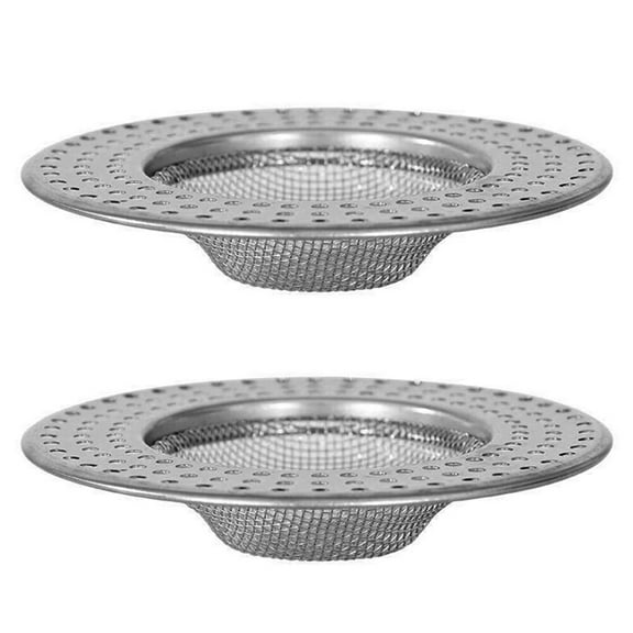 OUNONA Set of 2 Stainless Steel Bath Drain Filters and Sink Strainers for Kitchen Use