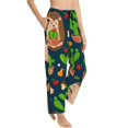 thumbnail image 2 of Junzan Cute Hedgehogs Cactus Blue Women'S Pajama Pants Drawstring Comfy Sleep Bottoms With Pockets, 2 of 9