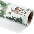 thumbnail image 2 of Kraft Christmas Wrapping Paper - Mini Roll - 17 Inch x 33 Feet - Watercolor Elk and Winter Forest Landscape Design for Christmas, Holiday, Party Celebration, 2 of 14