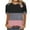Pink, variant on ABATAB Tops for Women Print Fashion T Shirts Color Block Crewneck Loose T-Shirt Short Sleeve Summer Dressy Tee