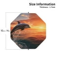 thumbnail image 2 of Rateoe Sunset Dancing Dolphin B Drawing Drink Coasters Set of 4 Leather Coasters Spill Protection for Table Desk,Durable and Non Slip Leather Coaster ,4 Inches Drink Mats-Octagon, 2 of 6