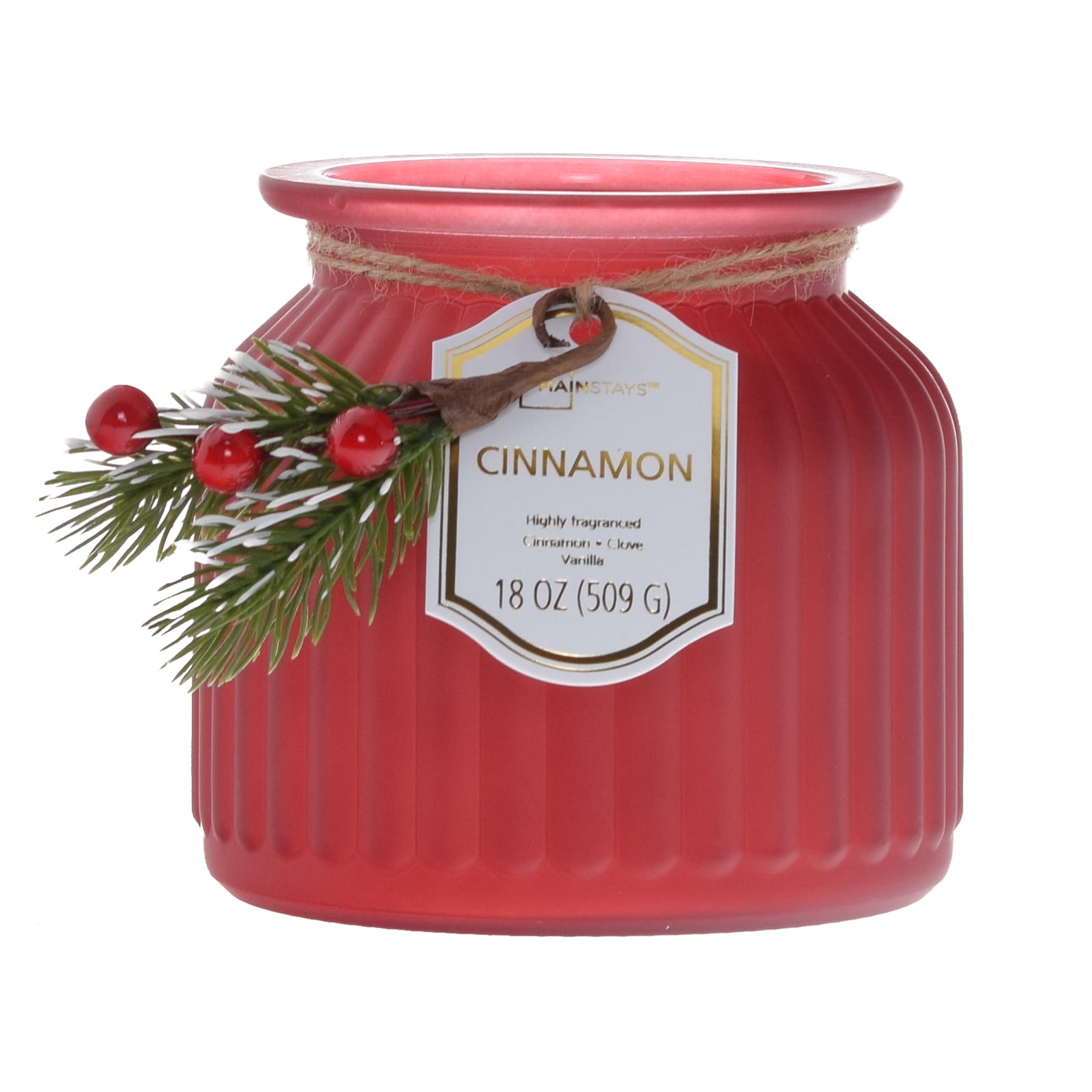 40hr COUNTRY CHRISTMAS Triple Scented RED SOY WAX Jar Candle Cranberry Cloves 