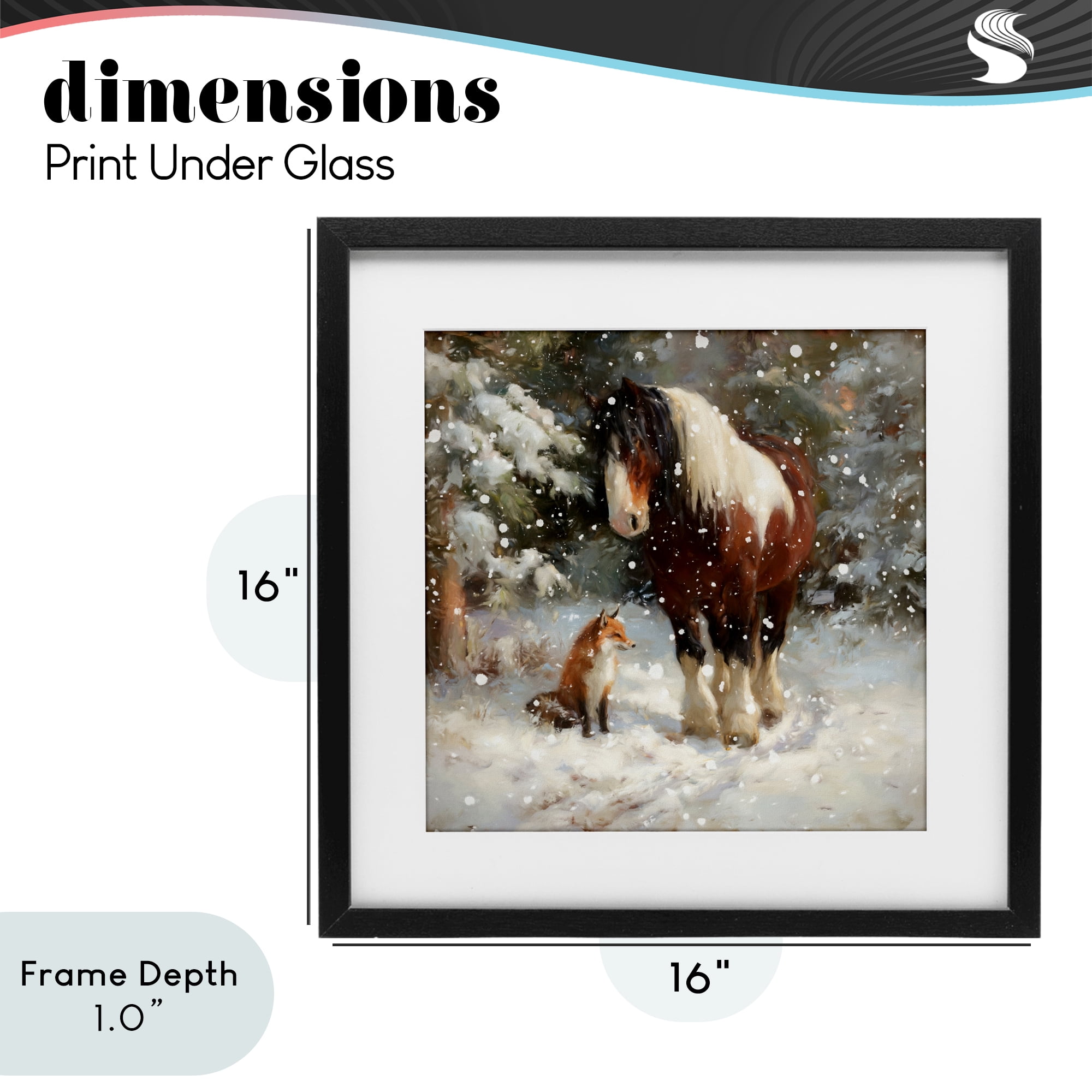 Stupell Industries The Horse & The Fox Black Framed Print Under Glass, design by Tina LeCour