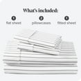 thumbnail image 5 of Bare Home Ensemble de Draps en Flanelle - 100 % Coton - Poche Profonde - Très Grand Simple, Rayure Ticking - Blanc/gris, 3 Pcs, 5 of 5
