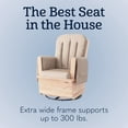 thumbnail image 3 of Foundations SafeRocker Glider Rocker with Steel Swivel - Baby Feeding and Rocking Chair for Nursery, Daycare Environment - Nursery Rocking Chairs with Wood Skirt Base - Tan Vinyl, 3 of 9