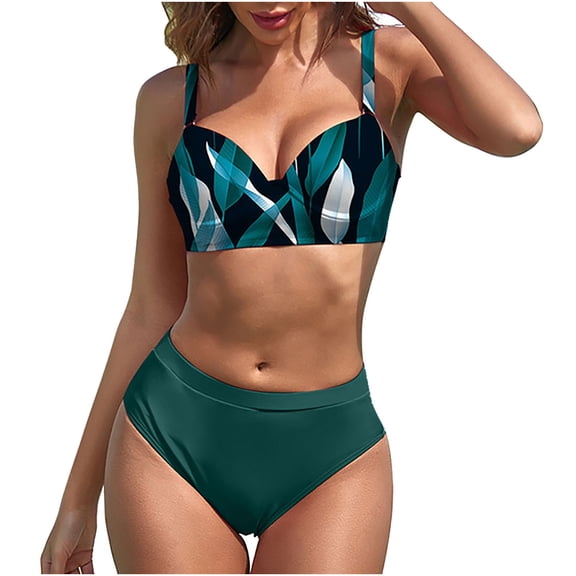 amlbb Womens Swimsuits Sexy Two Piece Swim Suit Split Swimsuit Slim Swimsuit Set 2 Piece Swimsuit For Women on Clearance