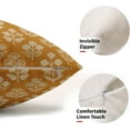 thumbnail image 2 of Mustard Yellow Pillow Covers 12x20 Inch Set of 2, Cream Floral Block Print Pattern Lumbar Decorative Throw Pillowcases Outdoor Farmhouse Rectangle Cushion Covers Spring Summer Sofa Couch Bed Decor, 2 of 6
