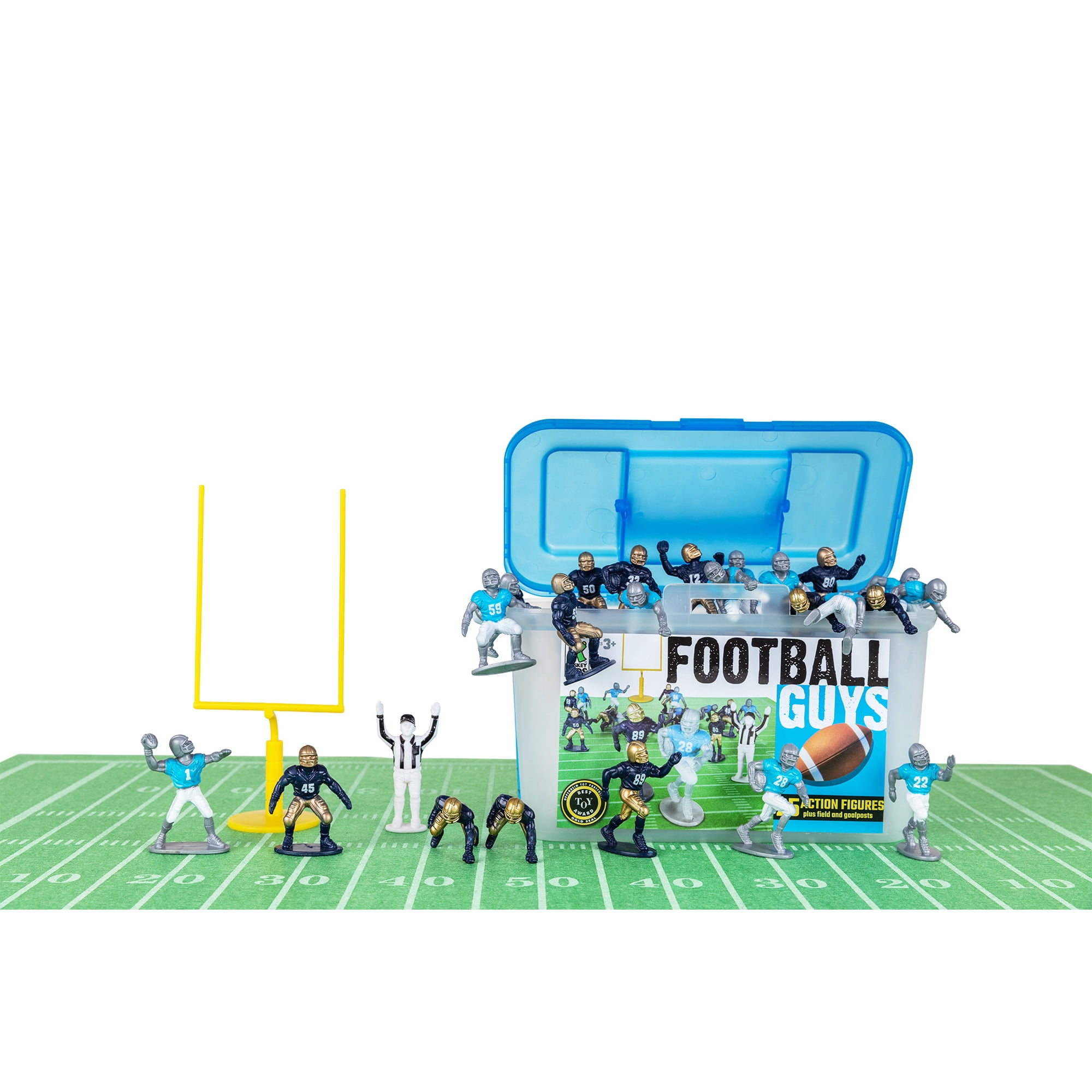 Kaskey Kids Football Guys Action Figures - Blue/Black vs Blue/White Inspire a Love of Football and Creative Play in Kids 3+ (30 pieces)