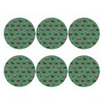 thumbnail image 2 of Pofeuu Christmas Dachshund Print Leather Coasters Set of 6, Round Cups Mugs Mat Pad for Home Kitchen Heat Resistant Drink Coasters,Round Shape, 2 of 7