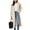 Beige, variant on Women Double Breasted Long Trench Coat Windproof Lapel Casual Fall Overcoat