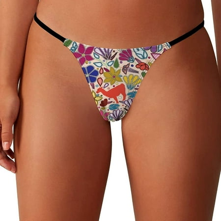 

Peruvian Llamas Women s G-String Thongs Low Rise Hipster Underwear Stretch T-Back Panties