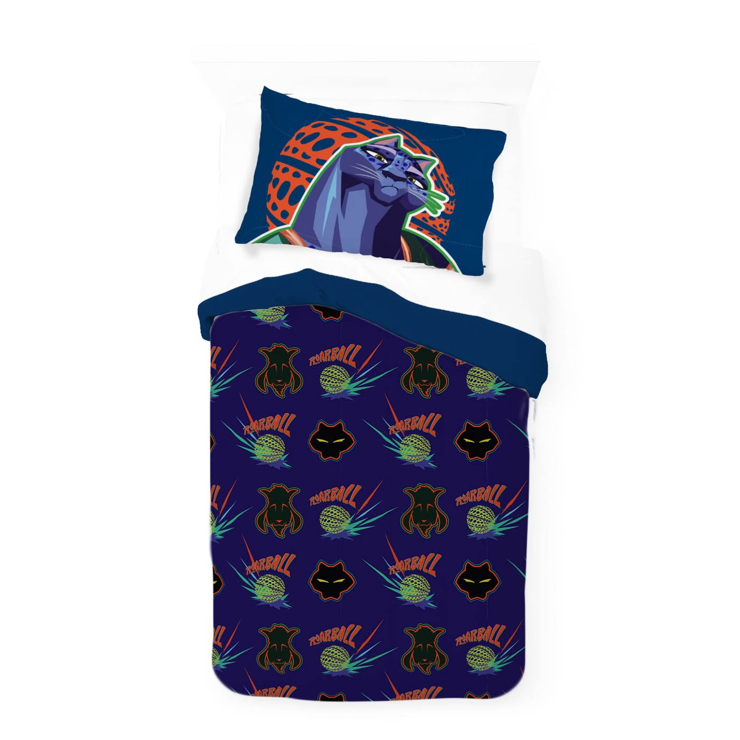 GOAT 2 Piece Twin/Full Kids Reversible Comforter and Pillowcase Bedding Set, Multicolor,Twin/Full