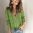 thumbnail image 1 of LOVZFMLL Cardigan for Women V-Neck-breasted Buttons Hollow Out Cardigan Sweater, 1 of 5