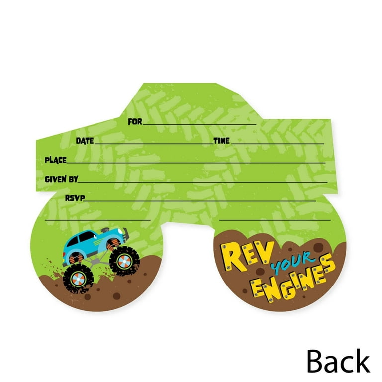 big-dot-of-happiness-monster-truck-kid-invites-boy-birthday-party-invitation-cards-with-envelopes-set-of-12-walmart-com