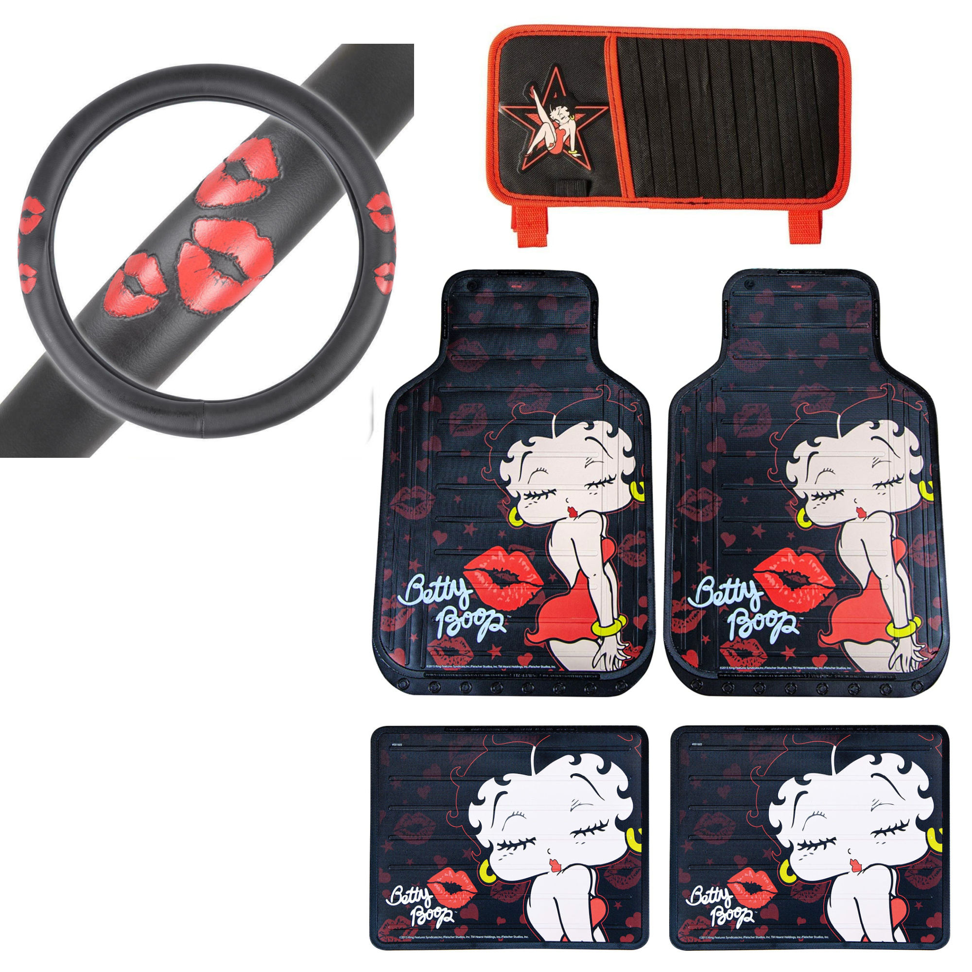 Betty Boop Red Lips Kisses 4 Piece AllWeather Utility Rubber Car Front