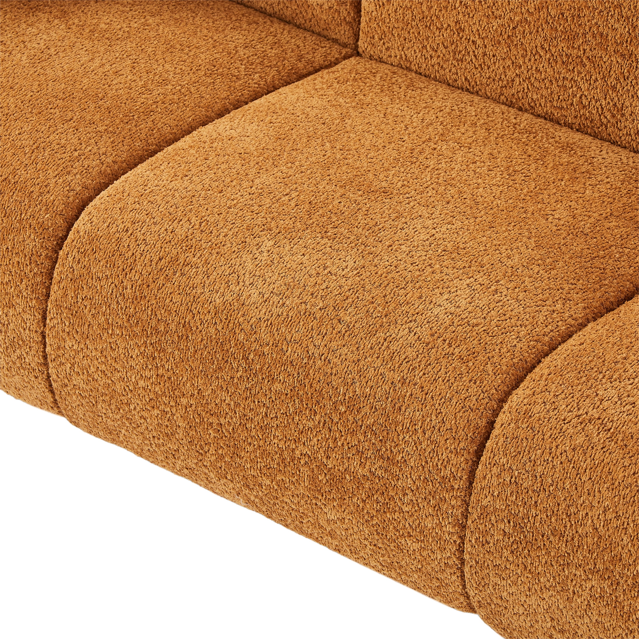Christopher Knight Home 87" Modern Upholstered Sofa, Oversized 3-Seater Couch with Pillows, Amber