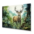 thumbnail image 2 of Designart "Deer Emerald beauty I" Animals Metal Art Living Room, 2 of 5