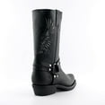 thumbnail image 3 of Grinders Mens Black Leather Cowboy Boots-Bald Eagle, 3 of 6