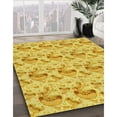 thumbnail image 3 of Ahgly Company Tapis d'Intérieur Lavables à la Machine, Carrés Transitionnels, Jaune Banane, 7' Carré, 3 of 7