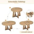 thumbnail image 6 of Harper & Bright Designs Farmhouse Extendable Round Dining Set for 4, Wood Round Kitchen Table with Leaf, 4 Upholstered Chairs for Dining Room, Natural, 6 of 17