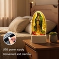 thumbnail image 5 of Yucurem 6.2" Our Lady of Guadalupe with LED Lamp, USB Powered Warm Light, Mary Prayer Night Light Decoration for Easter Mother's Day Birthday Party Gift, 5 of 8