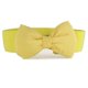 thumbnail image 1 of Mujeres Bowknot cinturón ancho elástico PU cuero cierre de botón a presión moda Eccomum Amarillo, 1 of 4