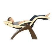 Human Touch PC-610 Omni-Motion Perfect Chair Series 2 Power Recline Walnut Wood Base Zero-Gravity Recliner - Ivory Premium Leather