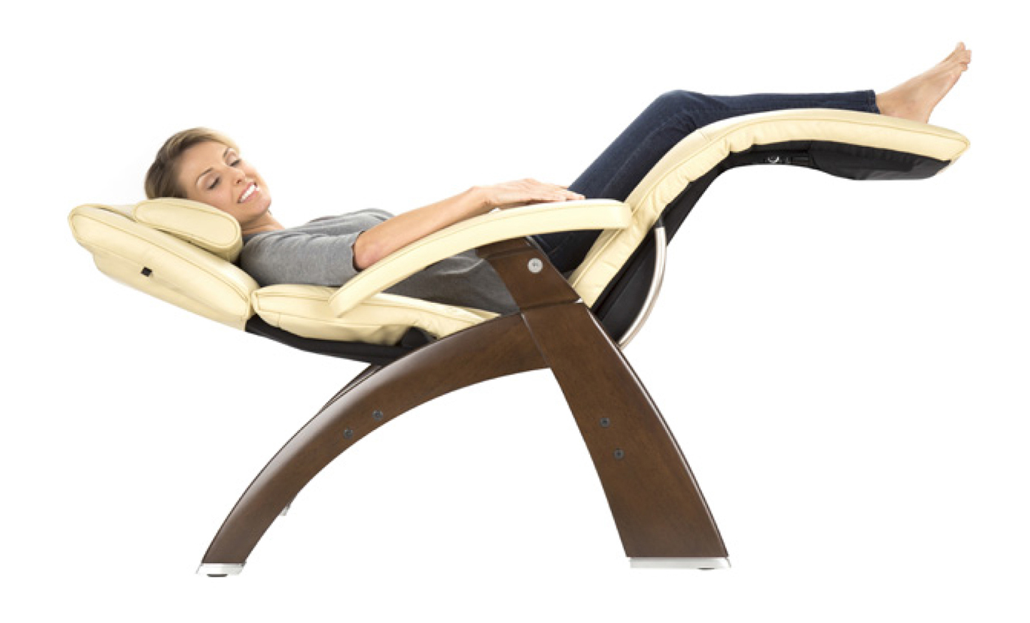 Human Touch PC-610 Omni-Motion Perfect Chair Series 2 Power Recline Walnut Wood Base Zero-Gravity Recliner - Ivory Premium Leather - image 1 of 1