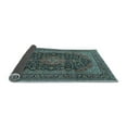 thumbnail image 2 of Ahgly Company Indoor Round Medallion Light Blue Traditional Area Rugs, 3' Round, 2 of 4