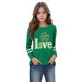 thumbnail image 4 of Blusas y camisas de manga larga con cuello redondo, moda del Día de San Patricio, blusa informal con estampado bonito de manga larga para niños y niñas., 4 of 5