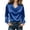 Blue, variant on Women's Cowl Neck Satin Blouses Smooth Soft Puff Cuff Long Sleeve Early Fall Tops Dressy Casual Solid Color Office Work Shirts S